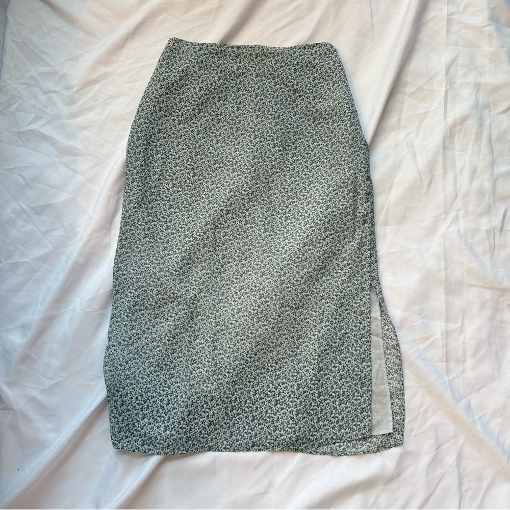 Chic Patterned Pencil Skirt in Green